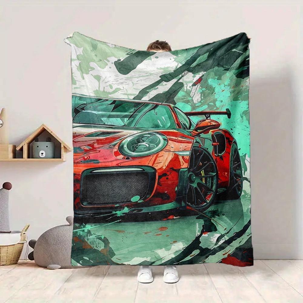 1PC Racing Car Blanket, Throw For Sofa, Bed, Travel, Camping, Livingroom,