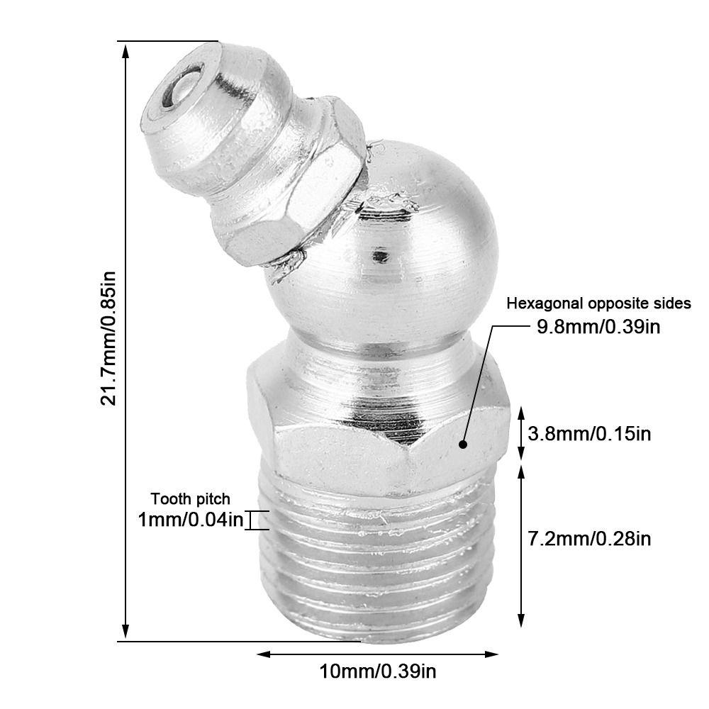 10PCS Metric Thread Grease Nipple Fittings Straight Type Hydraulic Grease Fitting  For Machines