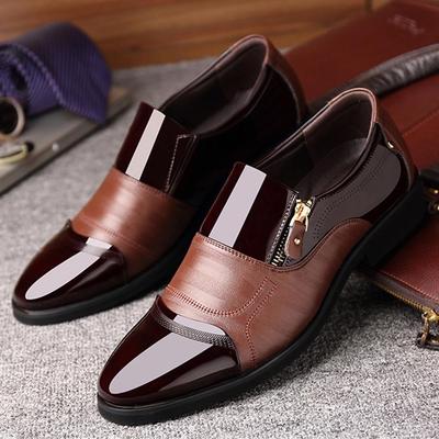 Men Business Slip On Oxford PU Leather Breathable Pointed Toe Shoes