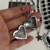 Gothic Punk Black Peach Heart Star Pendant Chain Necklace For Women Men Y2K Hip Hop Charm Trendy Jewelry Anniversary Accessories