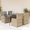 VidaXL Garden Dining Set with Cushions 5pcs Beige Poly Rattan 3262871