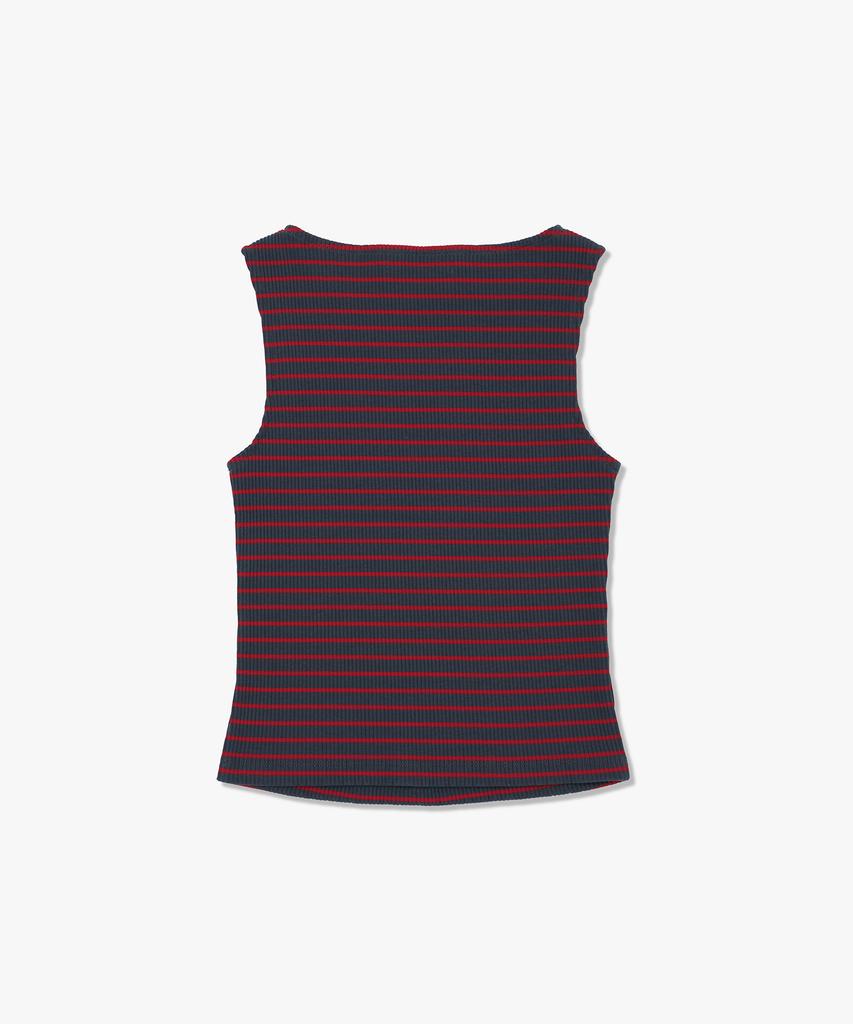 PLAC WOMEN Striped Boat Neck Sleeveless Top_3 Colors