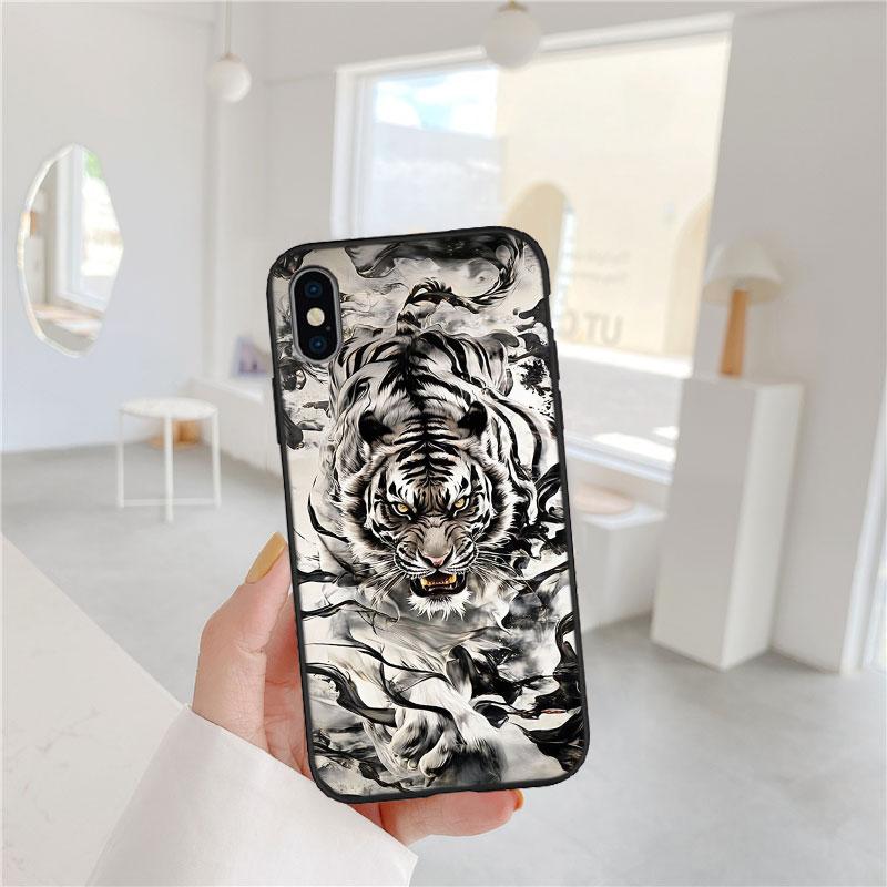 CJ7 Animal Tiger Soft Shell Phone Case for Redmi Note 8 9 Pro Max 9S 9T 9C NFC 8T 8A 10A A4
