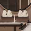 Walnut Suction Cup Bathroom Shelf No Drilling Faucet Organizer Rack Over Faucet Sink Rack for Bathroom