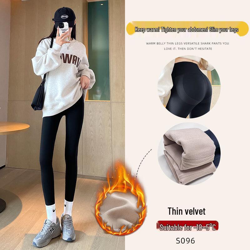 Women's Gray Barbie Yoga Pants - Fleece-Lined, Thick, Tight Leggings for Autumn/Winter 2025