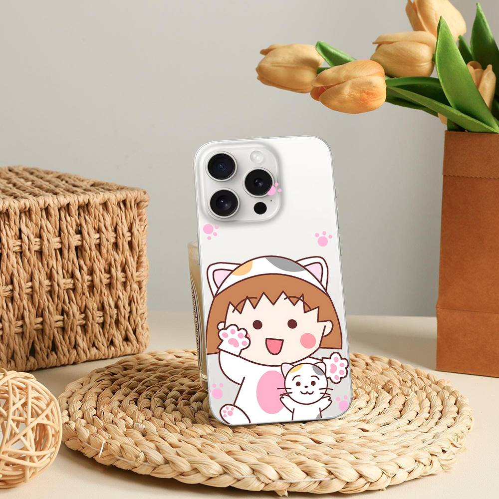 C-Chibi Cute M-Maruko-chan-S Phone Case For IPhone 17 16 15 12 11 Pro Max 14 Plus 13 Mini Clear Cover Soft Funda