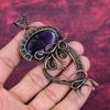 Chevron Amethyst Pendant Copper Wire Wrapped Handmade Jewelry Gemstone Pendant