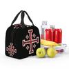 Jerusalem Cross Medieval Knights Cross Crusader Insulated Lunch Bag for Women Office Cooler Thermal Food Box Tote Lunch Boxes