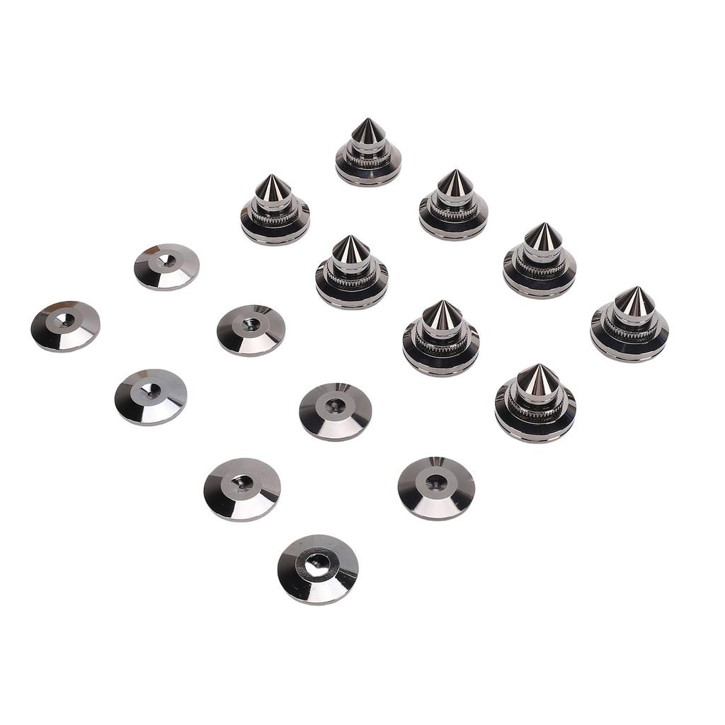 8PCS Speaker Isolation Spikes and Pads Pure Copper Anti Vibration Feet for Amplifiers Subwoofers Turntables CD DVD