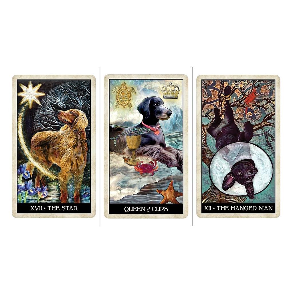 Kancharo 78-Card Tarot Card Set [Wise Dog Tarot] Includes Japanese Tarot Card Instructions & Pouch (Authentic)