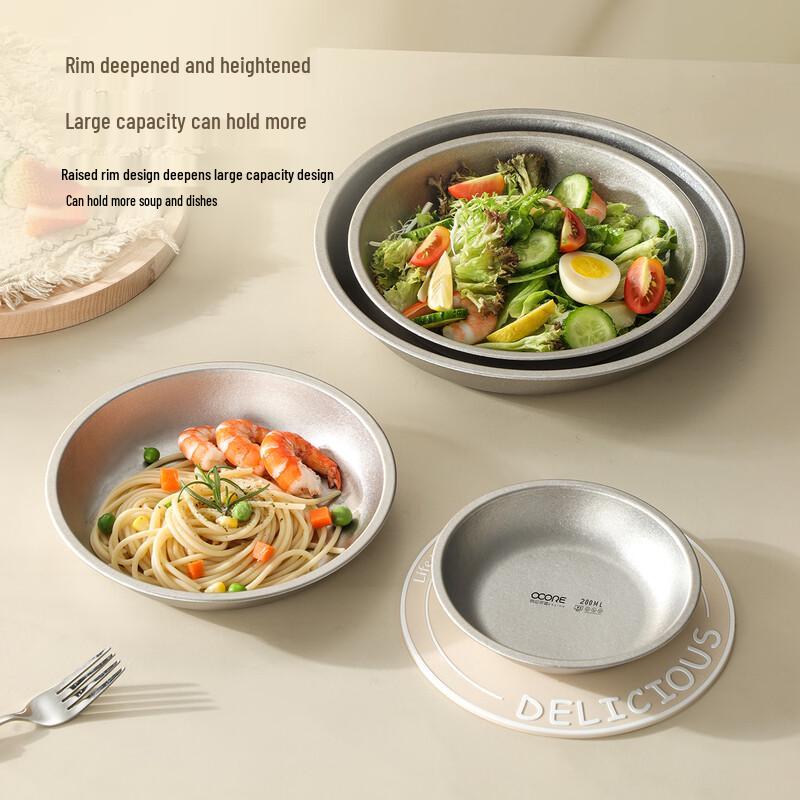 Pure Titanium Round Camping & Dinner Plate, 21cm