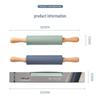 Solid Wood Non-stick Silicone Rolling Pin for Dumpling Wrapper and Dough