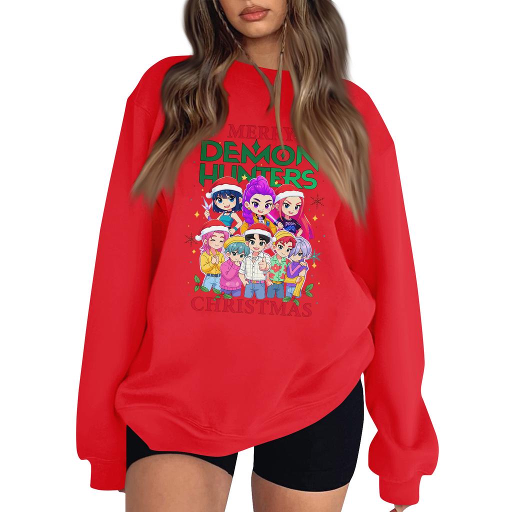 Women's Fashion Long-Sleeve Pullover Sweatshirt With Fun Movie-Themed Print