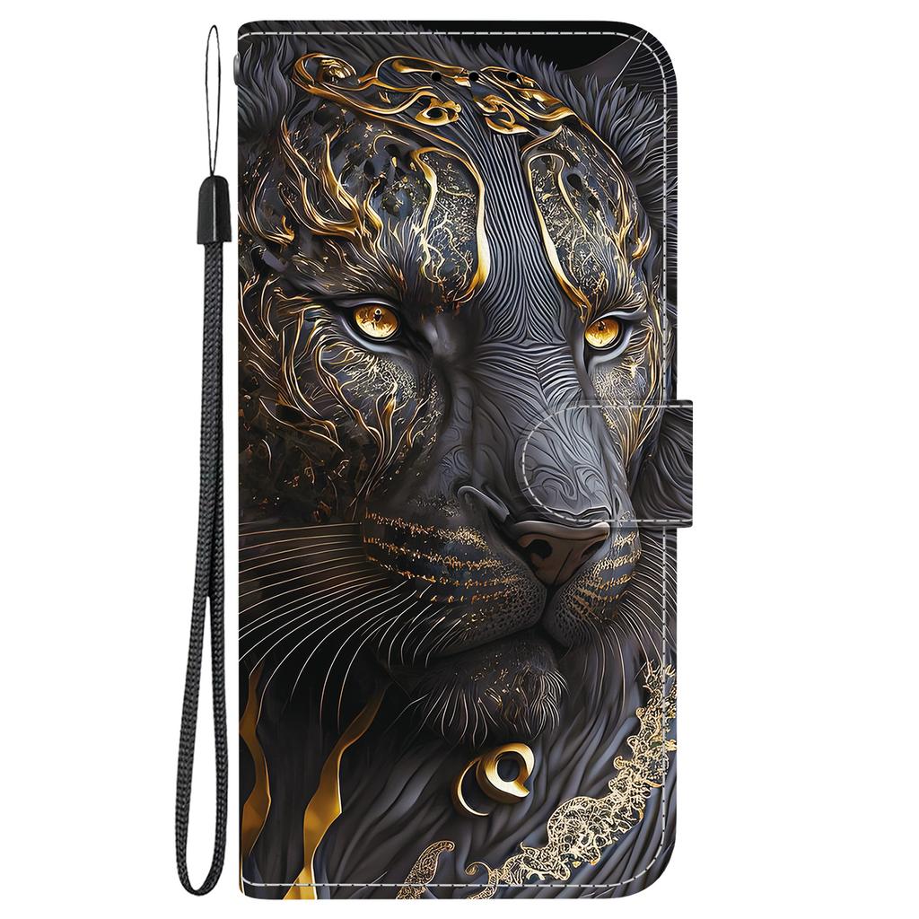 Handmade PU Leather Flip Case for Honor X6a Anti-Slip Shockproof Cover with Wrist Strap & Heart/Rose Cat Designs