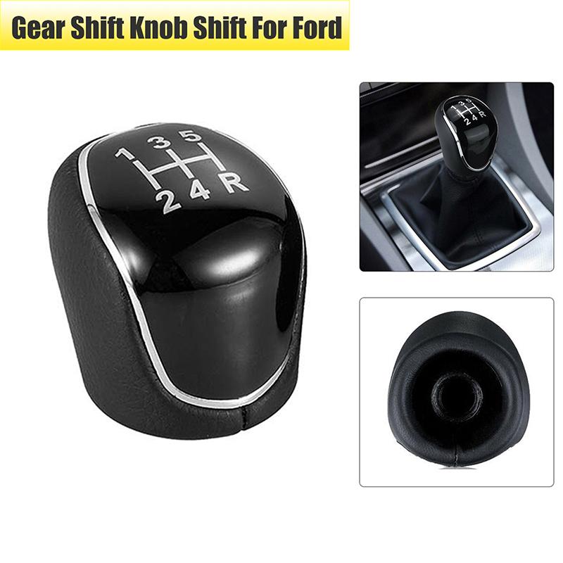 Pommeau de levier de vitesse manuel 5/6 vitesses pour voiture, poignée de levier de vitesse en cuir, remplacement pour Ford Focus Mk2 Mk3 Mondeo Mk4 S-Max C-Max Kuga Transit