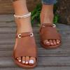2024 Plus Size Women’s Woven Solid Color Summer Beach Slippers