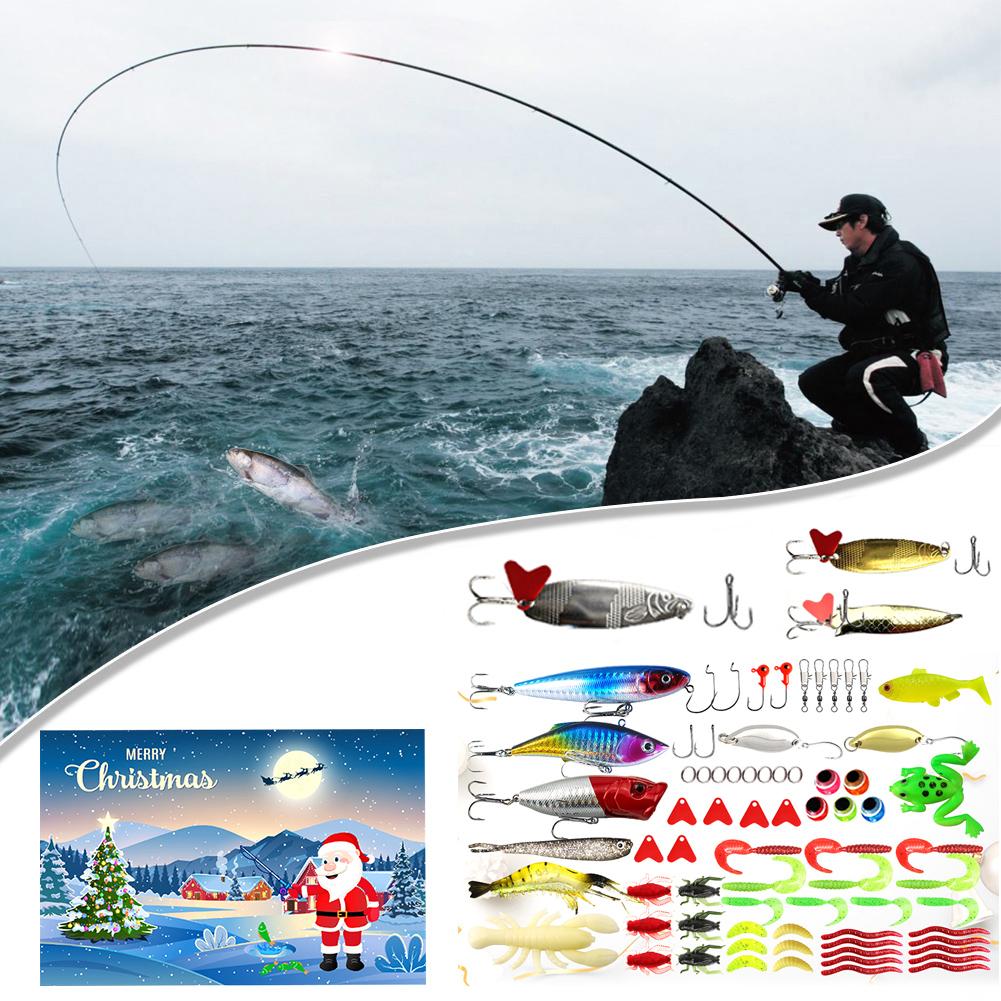 Fishing Lure Kit Soft and Hard Bait Set Xmas Fishing Gift for Father Granpa Boyfriend