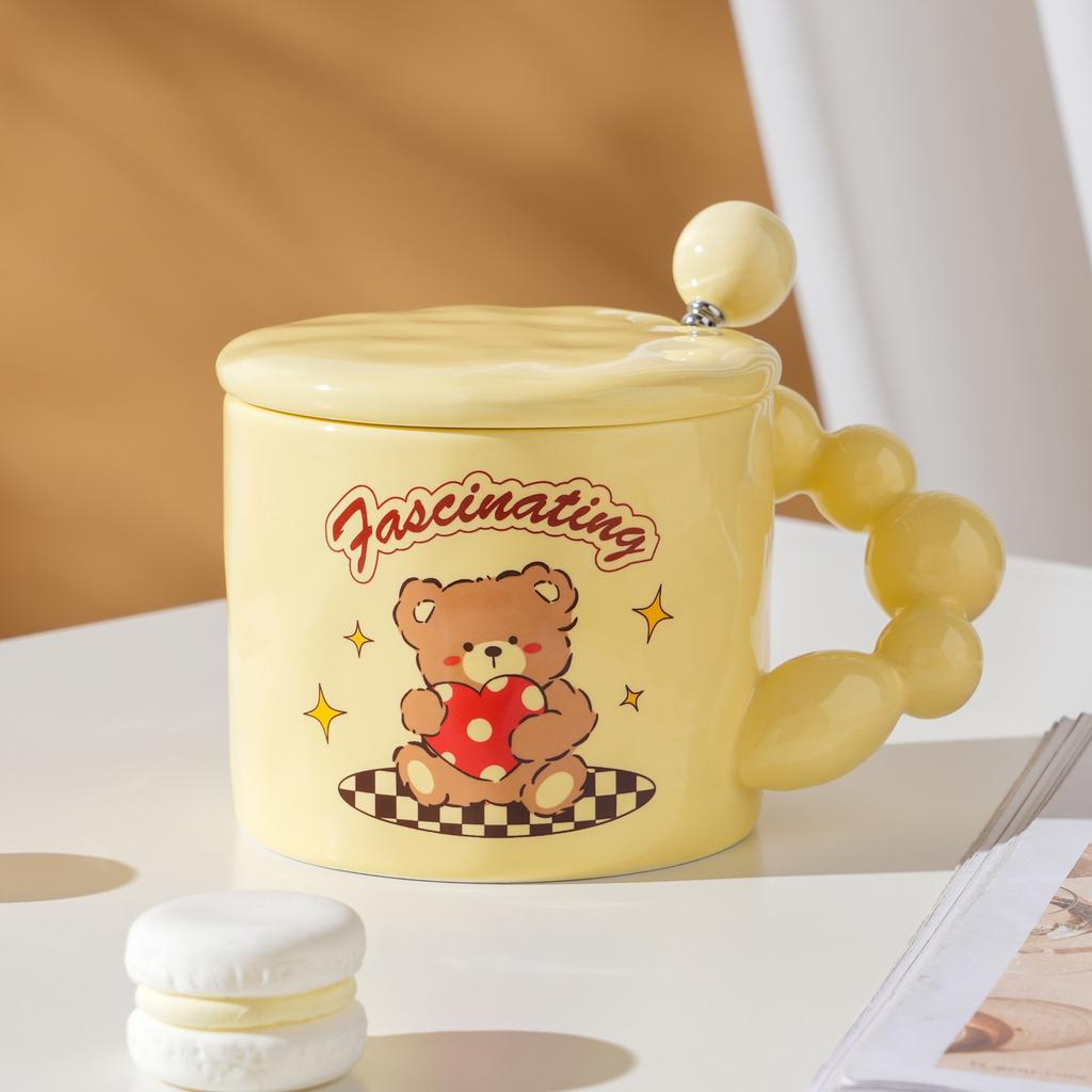 Milk Fufu Ceramic Water Cup High Sense Creative Cartoon Mug Girls Drinking Cup Office Home Coffee Cup