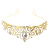 Shimmering Crystal Tiara Crown Princess Wedding Headpiece Gold Rhinestone Baroque Headband for Proms and Birthday