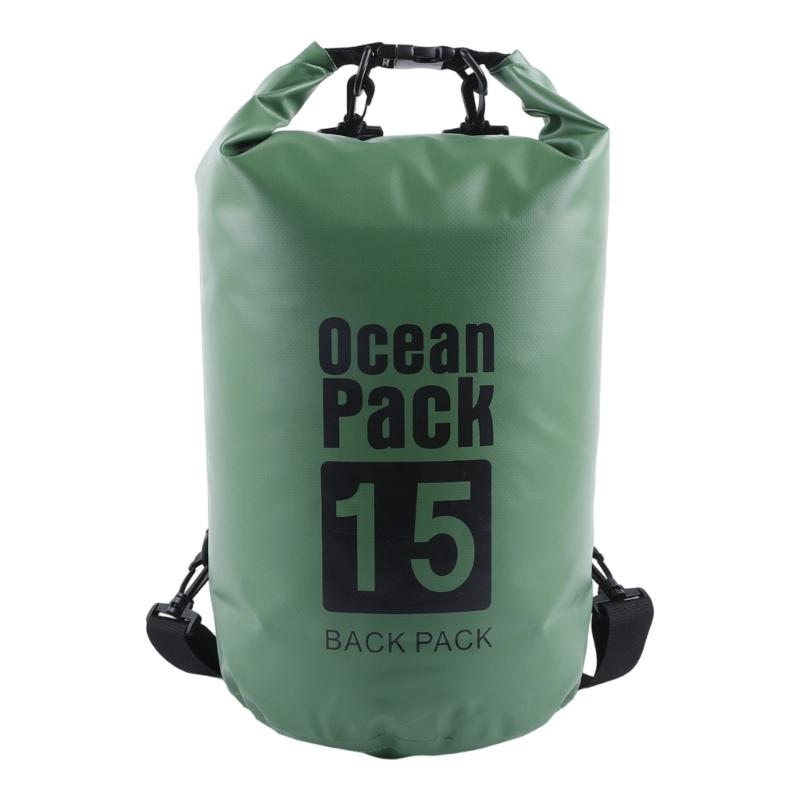 Practical Outdoor Waterproof Dry Backpacks Tear Resistant PVC Storage Bag Adjustable Shoulder Strap For Hiking