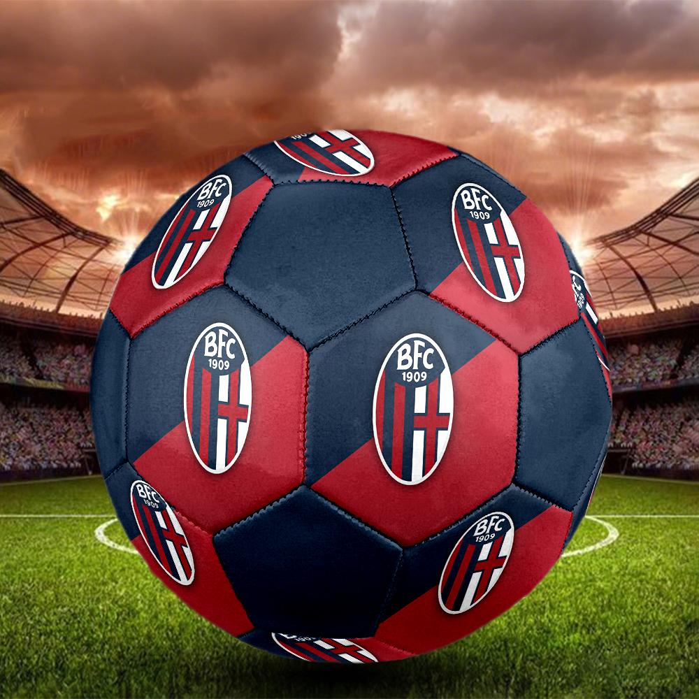 Pallone da Calcio Bologna FC, colorato, adatto a tutte le età, cucito a macchina, materiale in PVC, qualità da competizione, durevole e ad alto rimbalzo