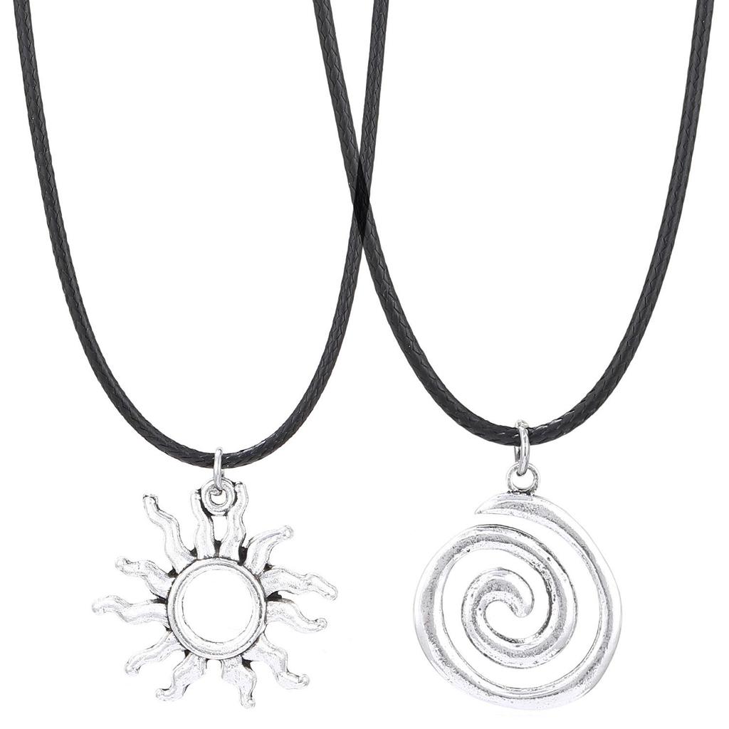 Vortex Pendant Vintage Handmade Woven Leather Necklace for Men and Women