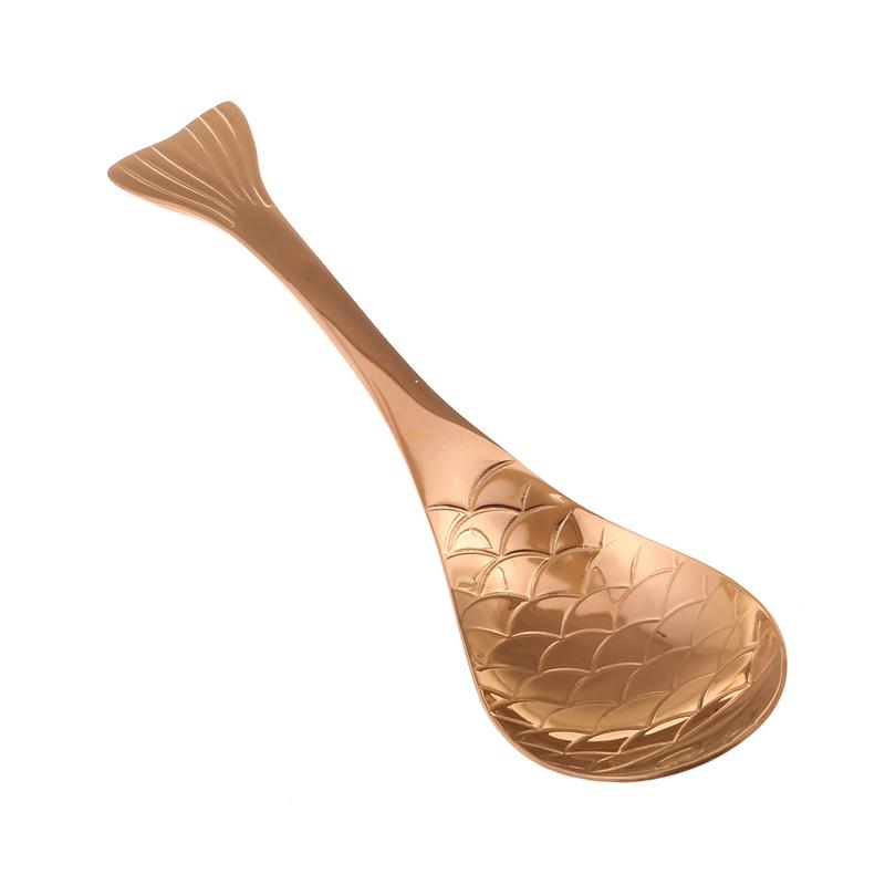 304 Stainless Steel Mermaid Spoon Cute Big Soup Spoon Shape Food Grade Cutlery