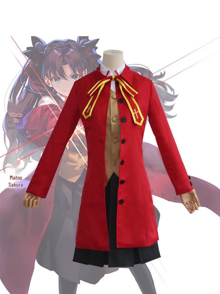 Fate/Stay Night Rin Tohsaka & Sakura Matou Anime School Uniform Cosplay Costume M