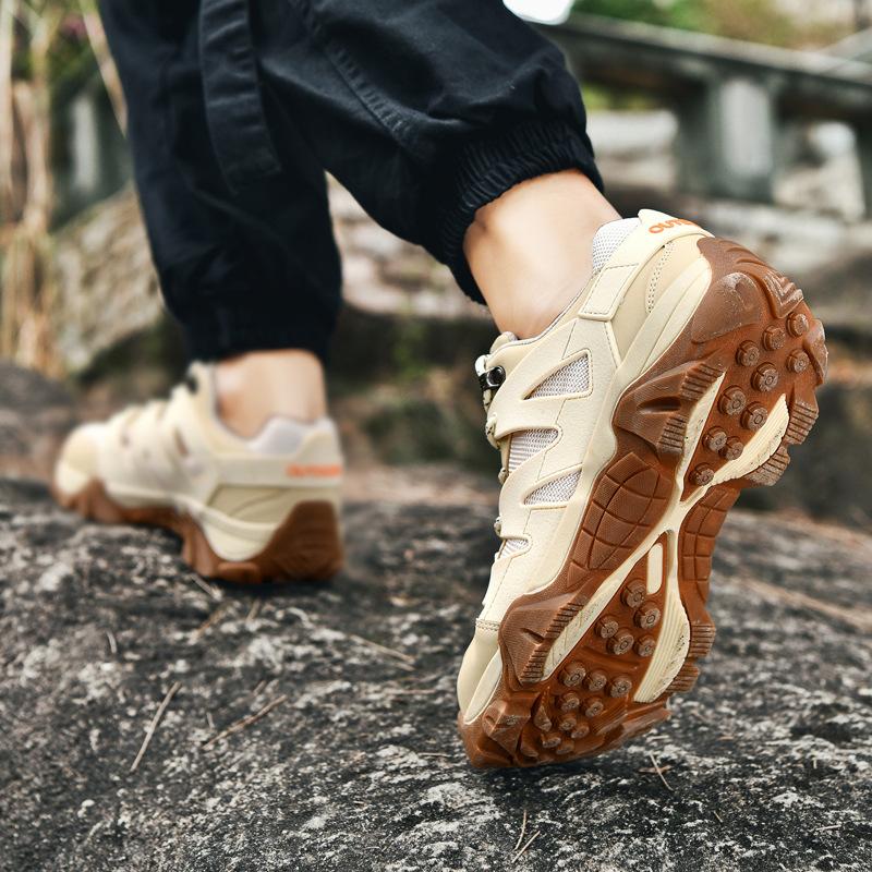 Four Seasons Outdoor Lace-Up Sneakers Low Top Platform Wear-resistant Hiking Shoes Large Size Casual Hiking Shoes