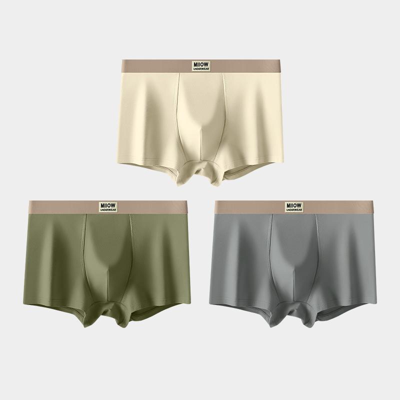 

Мужское нижнее белье MiiOW, 3 шт., антибактериальное нижнее белье из графена, мягкое и удобное хлопковое нижнее белье из ледяного шелка с плоскими углами, L-5XL XXL