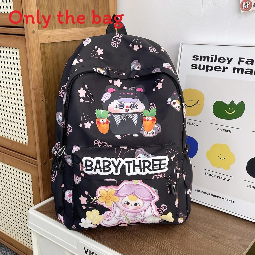 Designed Minimally Backpack With Baby Three Doll Print Designs For Daily Kids
