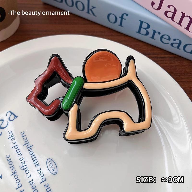 

Волнистый Жемчужный Цветовой Блокинг Захват Клипса Большая Клипса-Акула Заколка для Волос Женский Высококлассный Аксессуар для Волос кофейный/красный