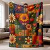 2026 New Arrival Flannel Blanket 1pc Vintage Floral Print Blanket - Soft Flannel All-Season Multi-Use Throw for Bed, Couch, or Decorative Accent - Mac