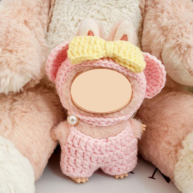 [Cloth Only] 10cm Doll Clothes Handmade Big-eared Rabbit Set Exquisite Accessories Polyester/Cotton Cartoon Toy 14+ Years