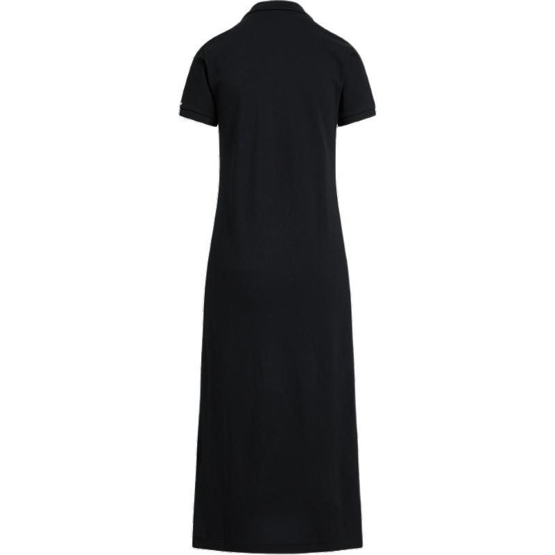 Polo Ralph Lauren Couleur Unie Pony Brodé Col Polo Robe Manches Longues Courtes Droite Robes Femme Noir WMPODRSNFA20218-001