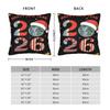Pillow Case Happy New Year 2026 Disco Ball Santa Hat Soft  Pillow Cover For Living Room Sofa Novelty Pillowcases