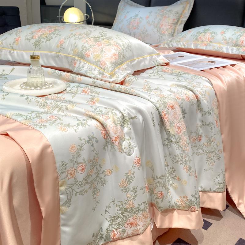 Tencel Summer Quilt Set: 25 Designs - Lightweight Silk, Washable, Perfect for Student Dorm Beds