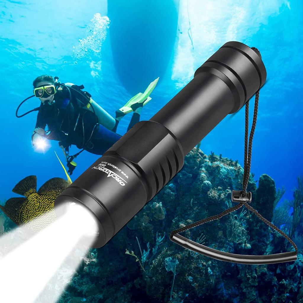 ORCATORCH D520 Diving Light, Professional Underwater Flashlight, Ultra-Bright, 150m Range, 1000 Lumens, Waterproof, Stormtrooper Diving Light