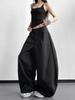 Women's Black High-Waisted Wide-Leg Casual Pants - Spring/Autumn 2026 Collection