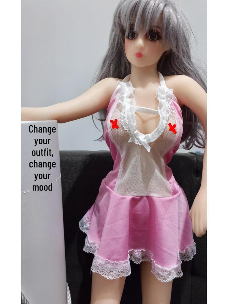 Petite Silicone Doll in Sexy Maid Lingerie 