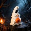 Spooky Gnome Figures Halloween Ghost Figurine, Creative Pumpkin Desk Ornament, 3D Printed Decor for Home Mini Statue Shelf Display, Funny Holiday