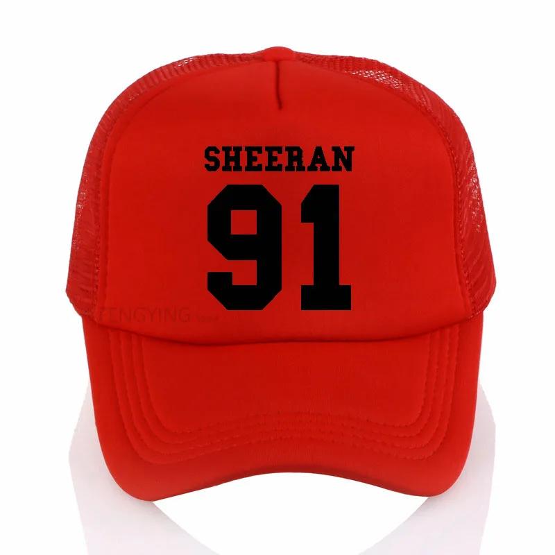 

SHEERAN 91 Print baseball cap fashion Casual mesh trucker hat summer Adjustable sun hats unisex snapback caps