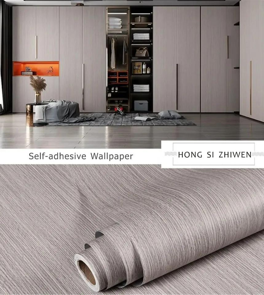 

Обои ПВХ с текстурой дерева шириной 90 см для двери, шкафа, буфета, стола, мебели, водонепроницаемые самоклеящиеся наклейки, наклейки на стену 60x500cm