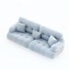 Dollhouse Mini Furniture Flocking Sofa Model 1:12 1:20 1:30 Scale Realistic Ornament for Micro Landscape DIY Decor