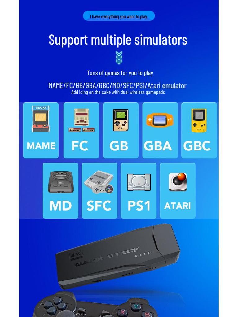 M8 Retro HD Wireless Arcade Console with Dual Controllers