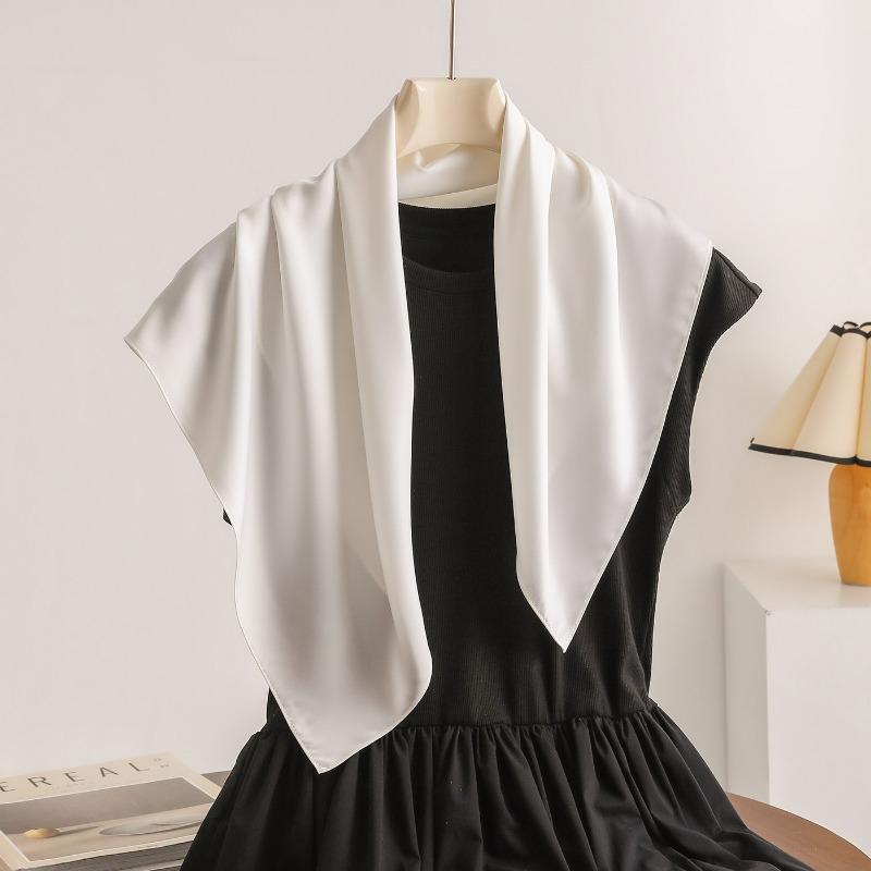 Elegant Elastic Satin Square Scarf Fashion Versatile Women Neck Scarf
