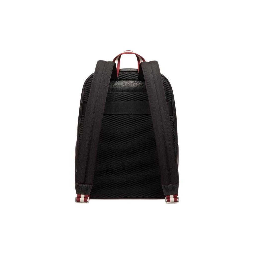 Bally Code Zipper Closure Pebbled Leather Backpack Men Backpack Black 6306394