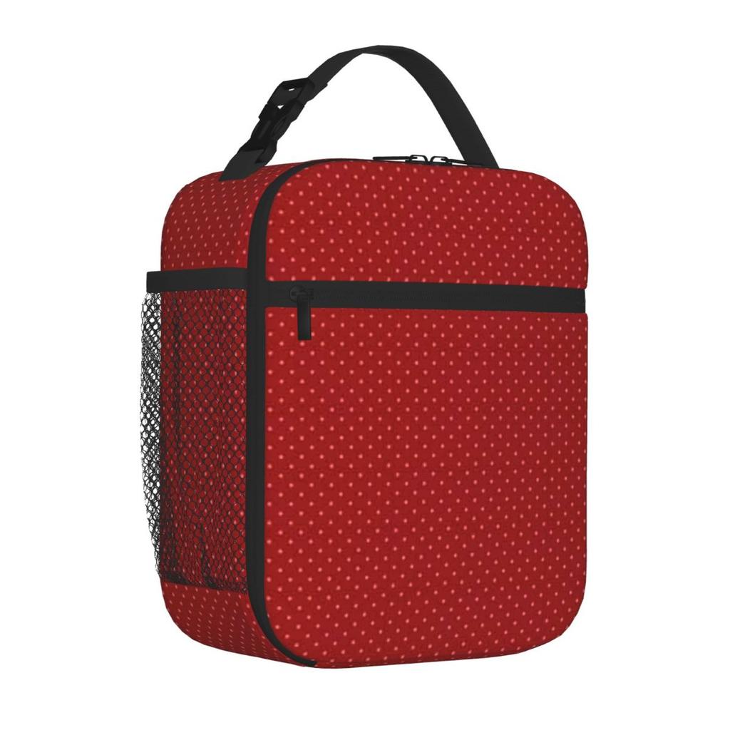 Bestselling Red And Pink Polka Dot Pattern Waterproof Surface Commuter Lunch Bag Office Break Work Lunch Bag