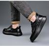 New Designer Black Casual Sneakers for Men Fashion Cow Leather Sports Shoes Male Soft Sole Autumn High Quality Board Shoes Man