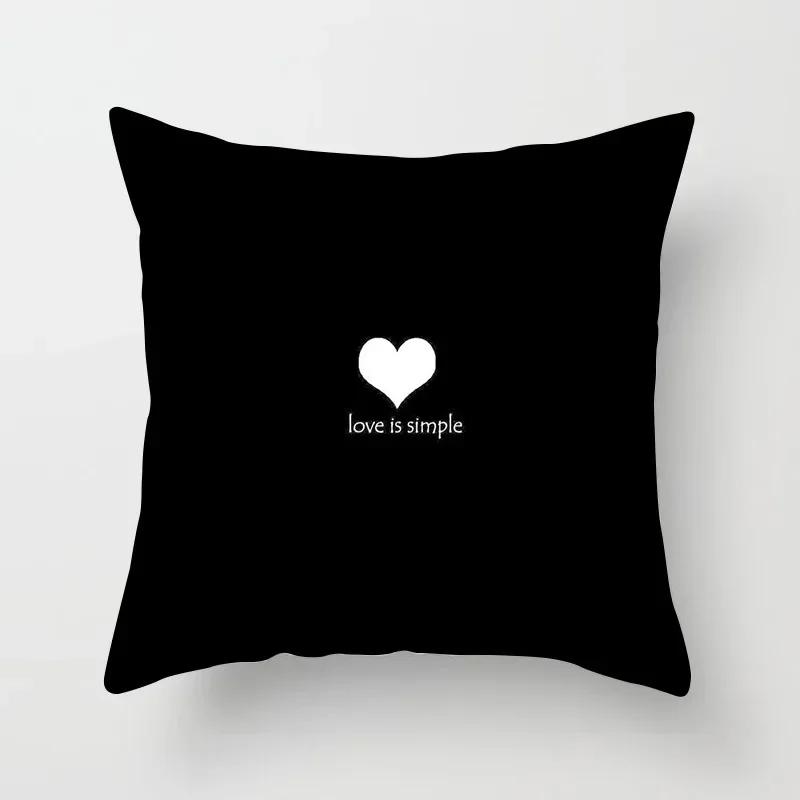 VIKAMA Minimalist Black White Cushion Cover Aesthetic Geometric Print Sofa Pillow Cover Living Room Car Soft Home Decor